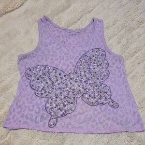 Justice Purple Butterfly Kids Tank Top